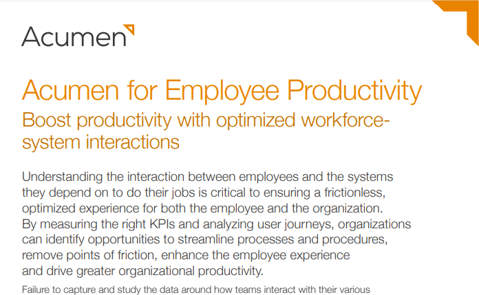 Acumen for Employee Productivity